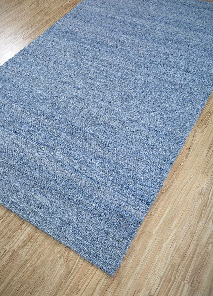 hula blue polyester hand knotted Rug - FloorShot