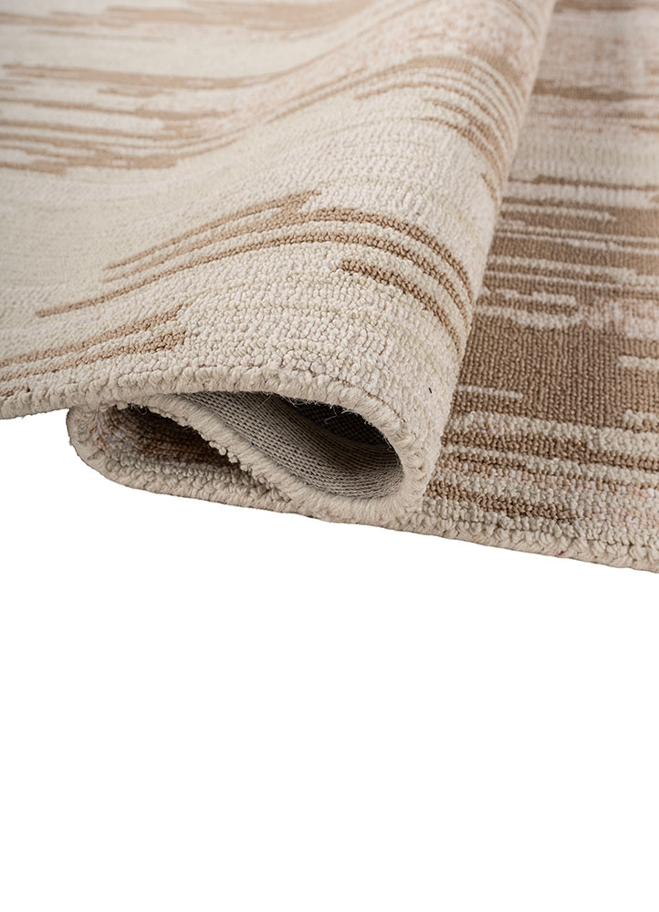 aprezo beige and brown polyester hand knotted Rug - FloorShot