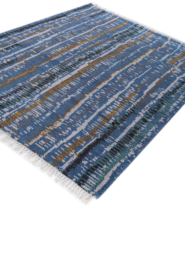 hula blue jute and hemp hand knotted Rug - FloorShot
