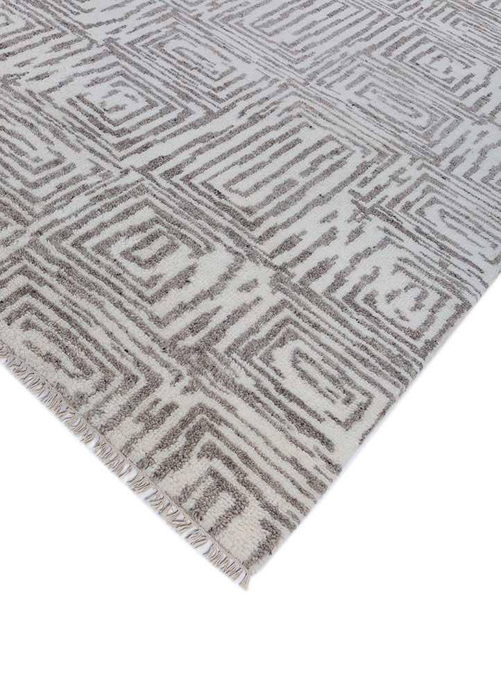 aprezo ivory wool hand knotted Rug - FloorShot