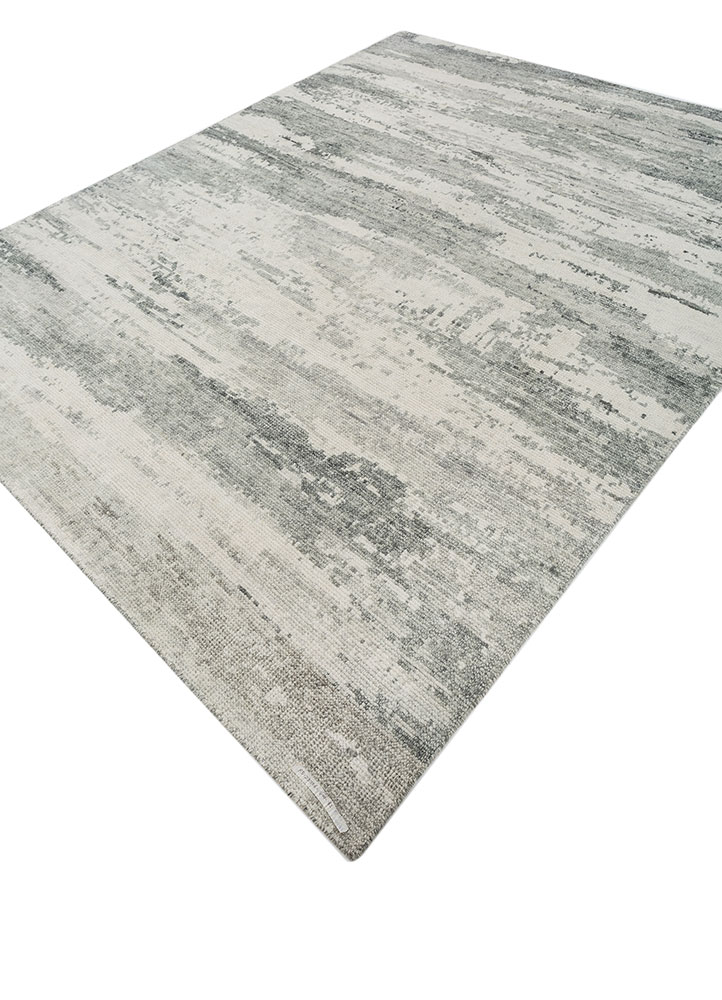 entropy blue wool hand knotted Rug - FloorShot