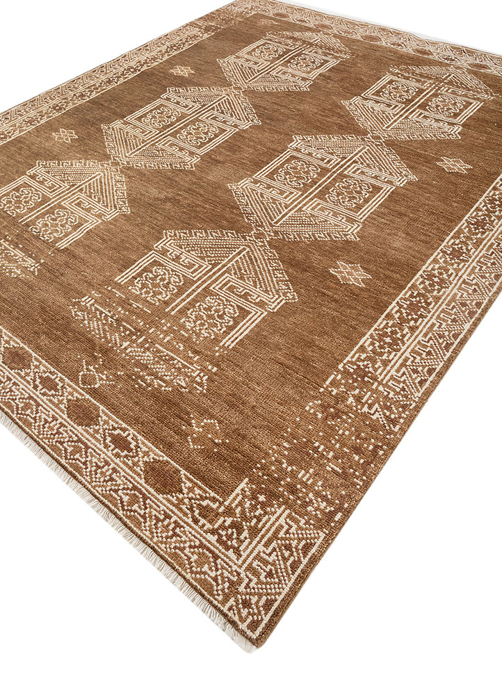 thyme red and orange wool hand knotted Rug - FloorShot