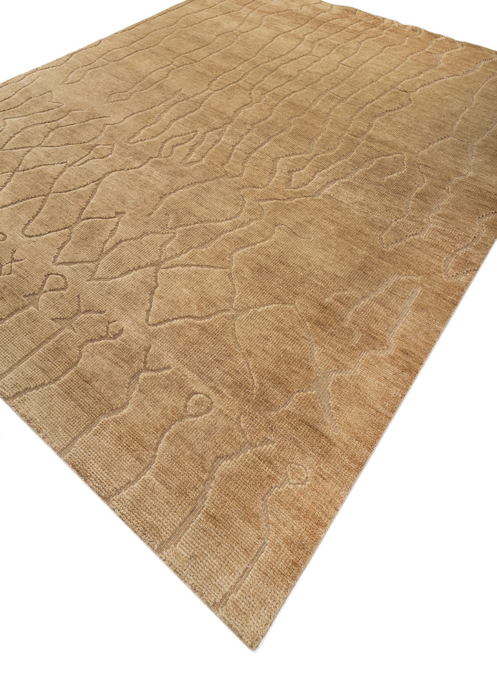 zuri beige and brown wool hand knotted Rug - FloorShot