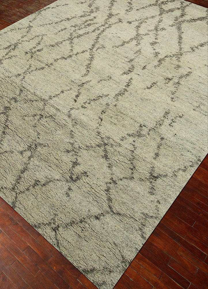 zuri ivory wool hand knotted Rug - FloorShot