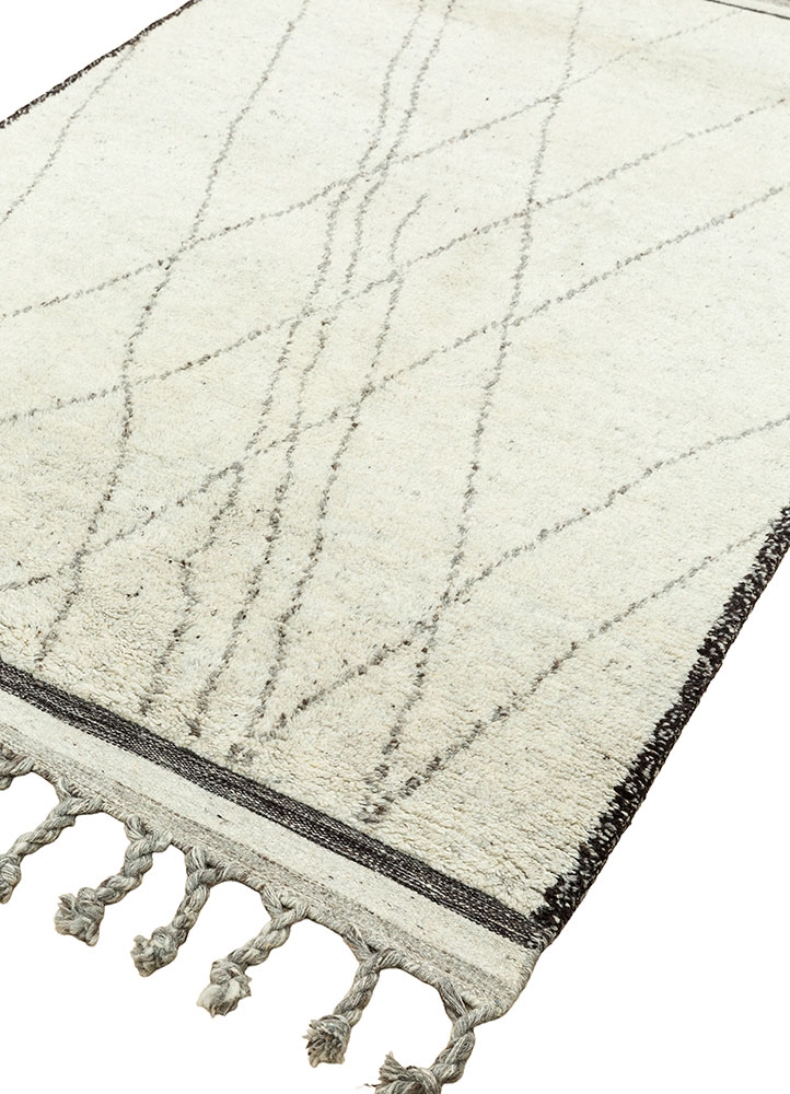 zuri beige and brown wool hand knotted Rug - FloorShot