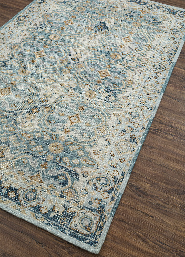 erbe blue wool hand knotted Rug - FloorShot