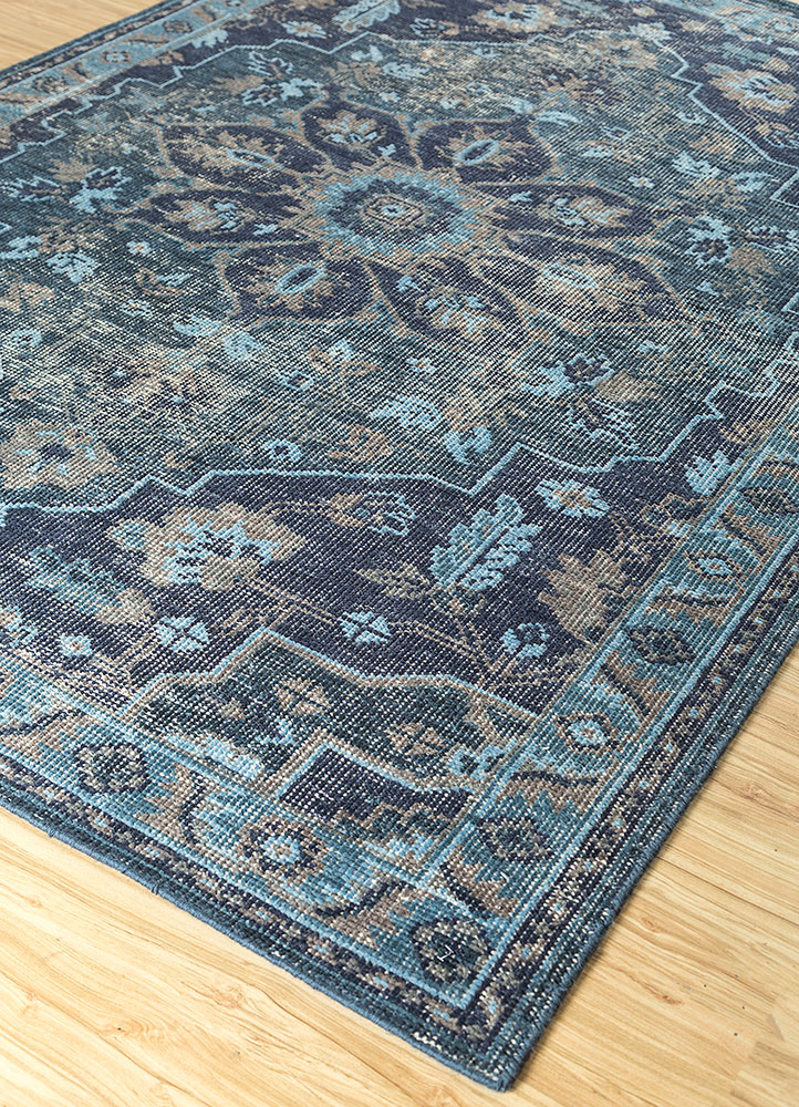 savana grey and black wool hand knotted Rug - FloorShot