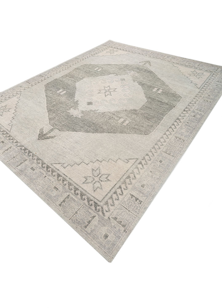 thyme blue wool hand knotted Rug - FloorShot