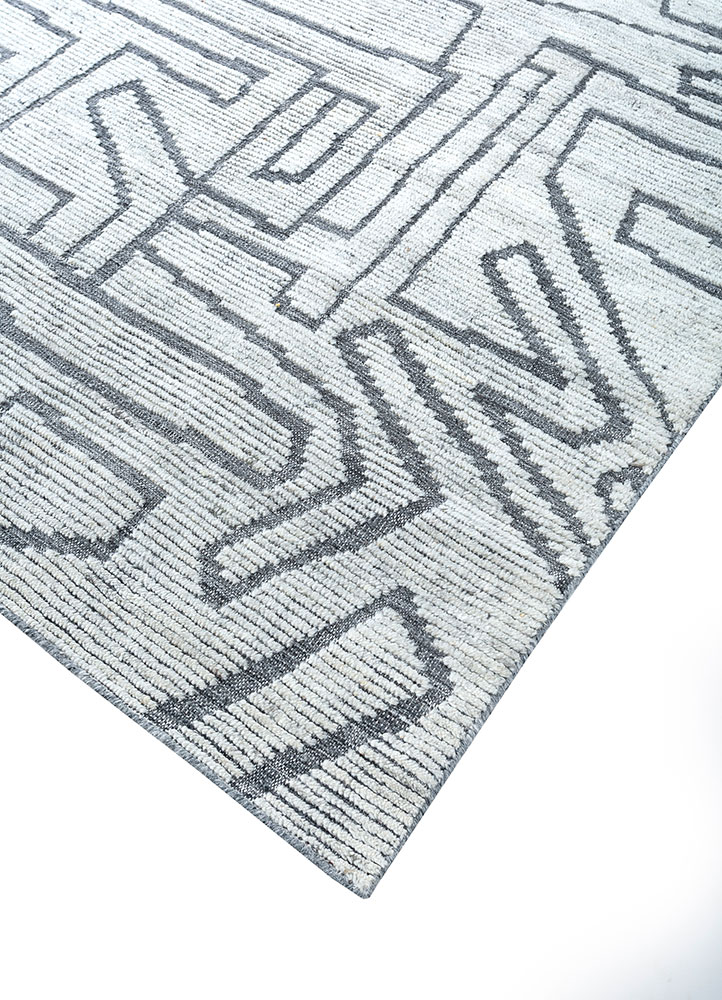 kairos blue wool hand knotted Rug - FloorShot