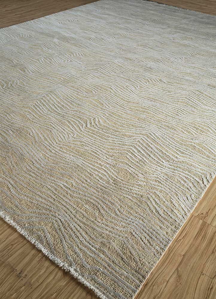 entropy beige and brown wool and silk hand knotted Rug - FloorShot