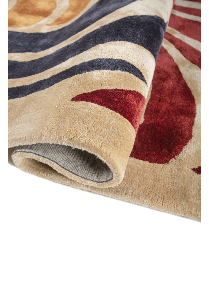 linear ivory viscose hand tufted Rug - FloorShot