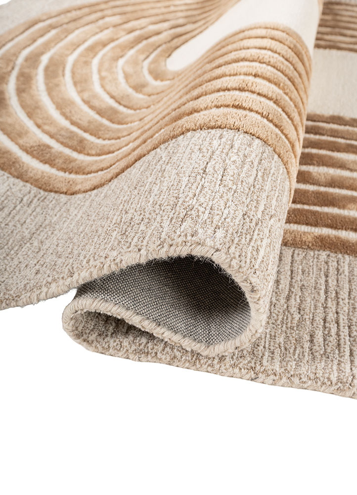 come around red and orange wool and viscose hand tufted Rug - FloorShot