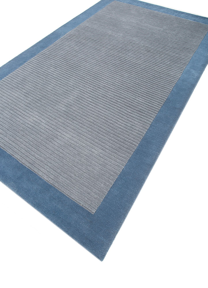cera blue wool and viscose hand tufted Rug - FloorShot