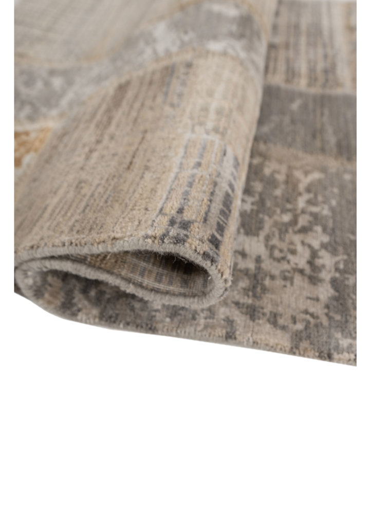 provenance grey and black wool and bamboo silk hand knotted Rug - FloorShot