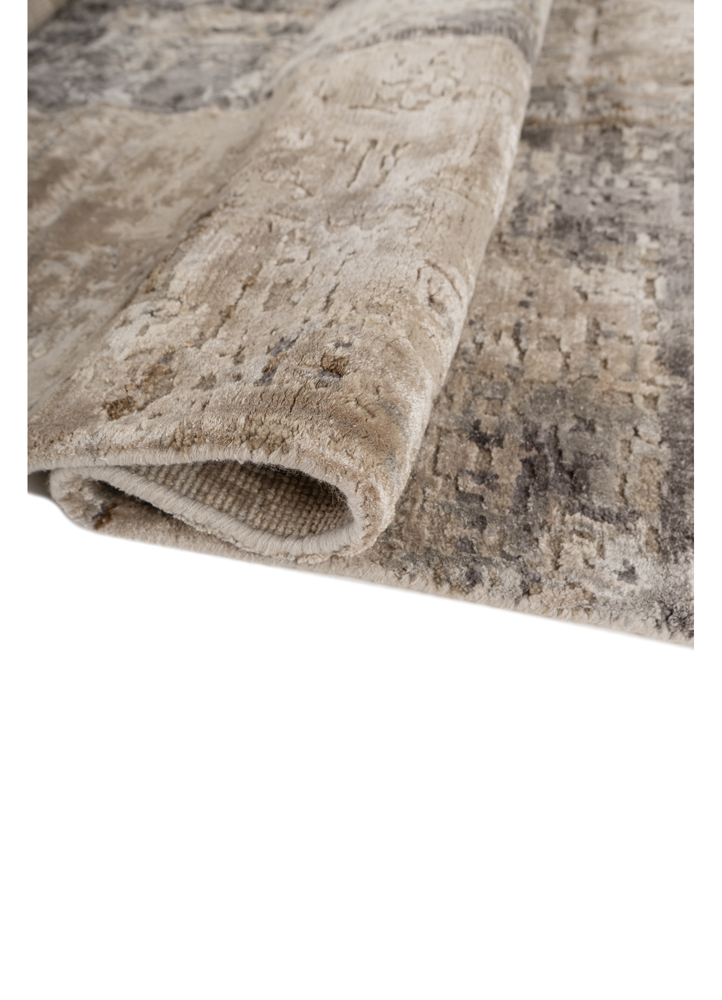 provenance ivory wool and bamboo silk hand knotted Rug - FloorShot