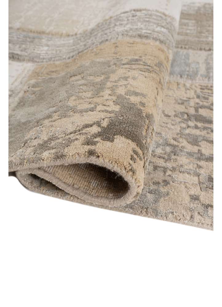 provenance ivory wool and bamboo silk hand knotted Rug - FloorShot