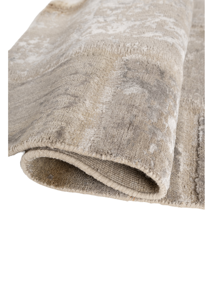 provenance grey and black wool and bamboo silk hand knotted Rug - FloorShot