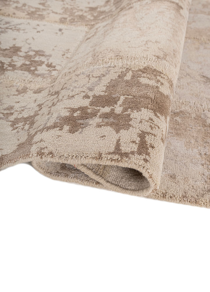 provenance ivory wool and bamboo silk hand knotted Rug - FloorShot