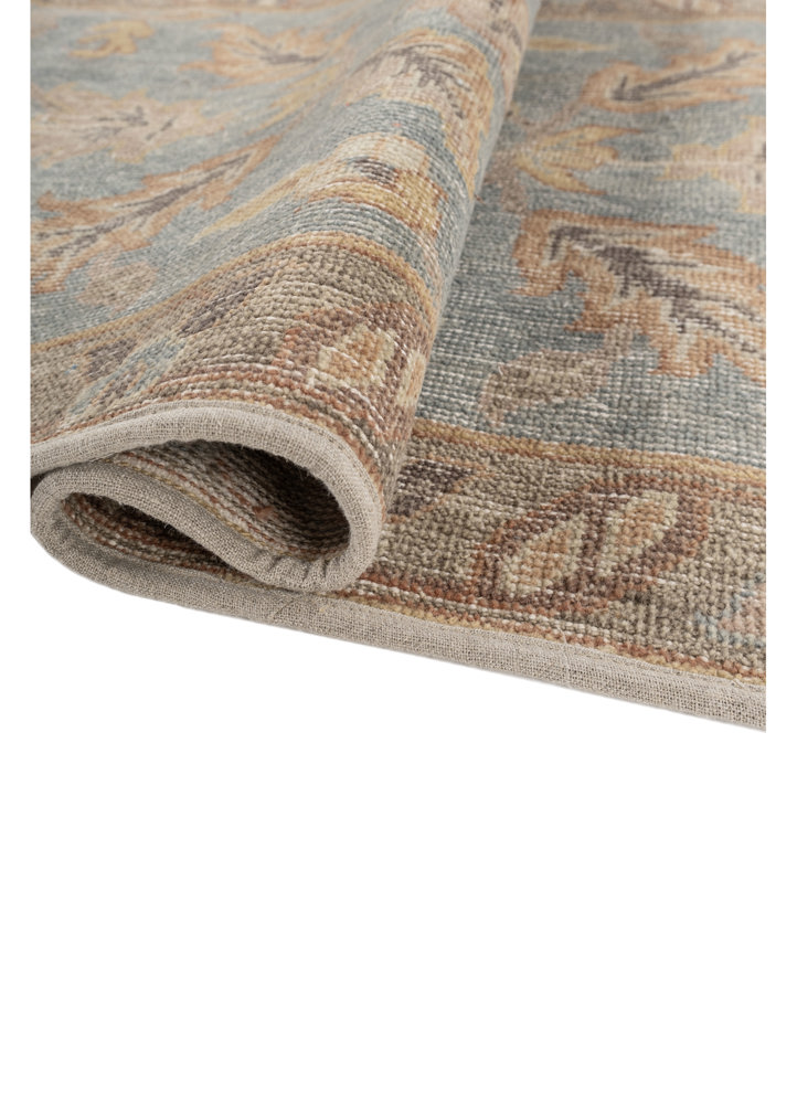 provenance blue wool hand knotted Rug - FloorShot
