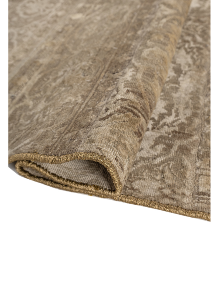 provenance gold wool and silk hand knotted Rug - FloorShot