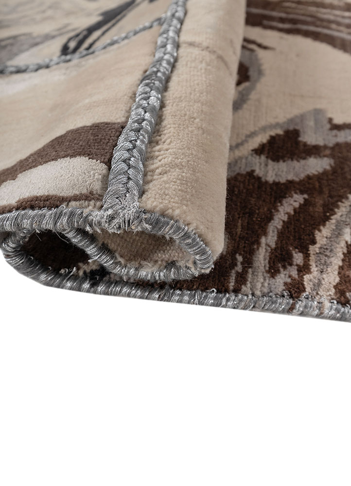 provenance gold wool and silk hand knotted Rug - FloorShot
