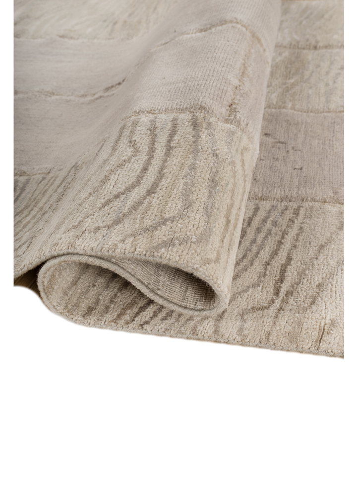 provenance ivory wool and silk hand knotted Rug - FloorShot