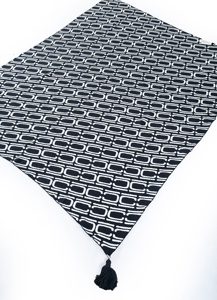 bespoke sile grey and black polyester hand loom Home Textile - FloorShot