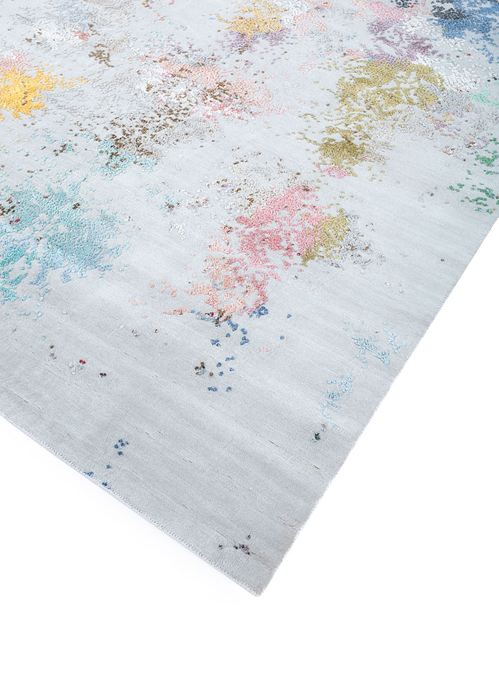 free verse by kavi multi wool and silk hand knotted Rug - FloorShot
