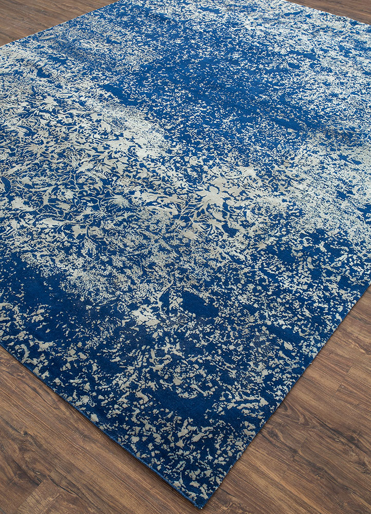 free verse by kavi blue  hand knotted Rug - FloorShot