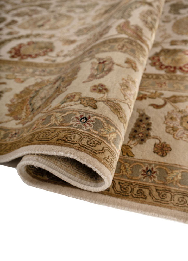 aurora gold wool and silk hand knotted Rug - FloorShot