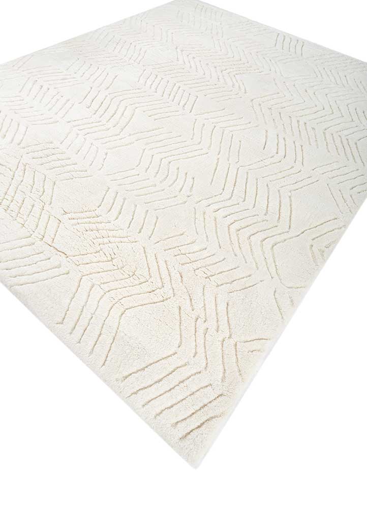 zuri ivory wool hand knotted Rug - FloorShot