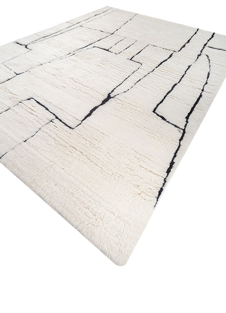 zuri ivory wool hand knotted Rug - FloorShot