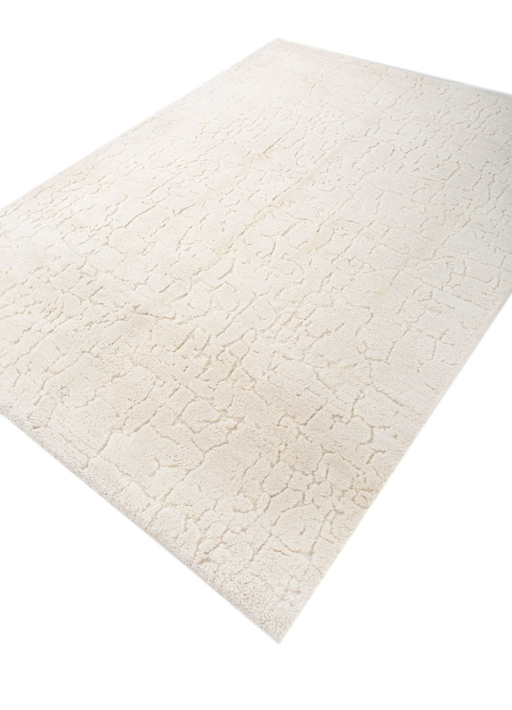 zuri ivory wool hand knotted Rug - FloorShot