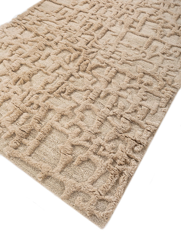 zuri ivory wool hand knotted Rug - FloorShot
