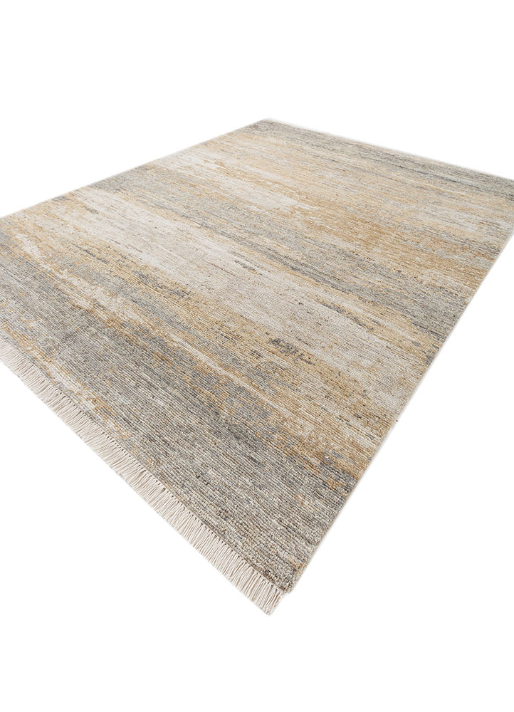 manifest gold afghan wool hand knotted Rug - FloorShot
