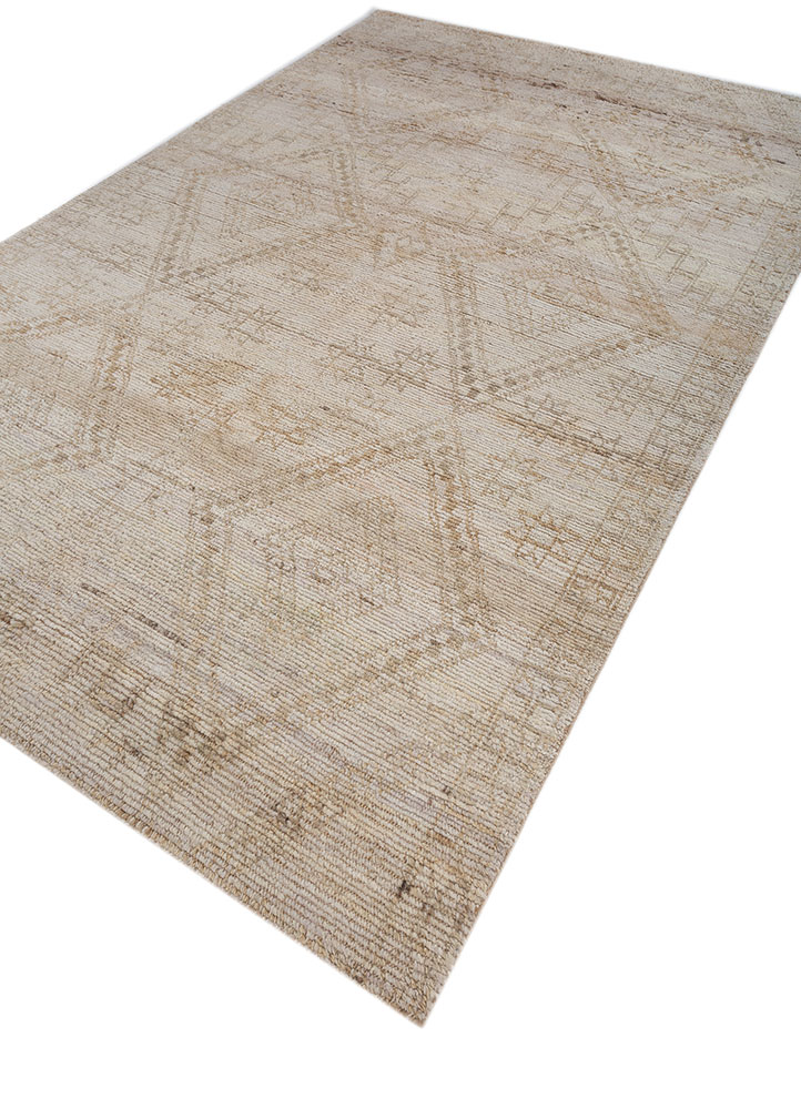 manifest ivory afghan wool hand knotted Rug - FloorShot