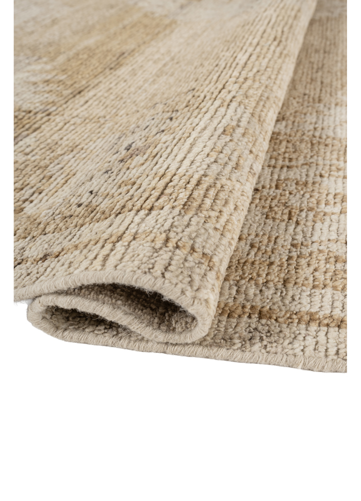 thyme beige and brown afghan wool hand knotted Rug - FloorShot