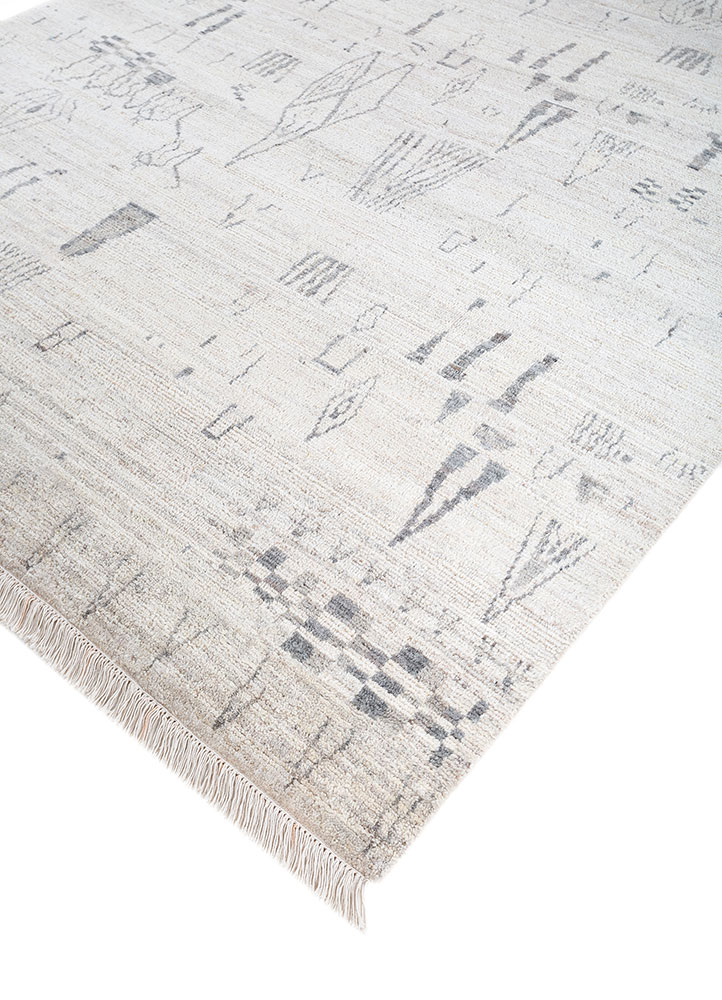 manifest ivory afghan wool hand knotted Rug - FloorShot