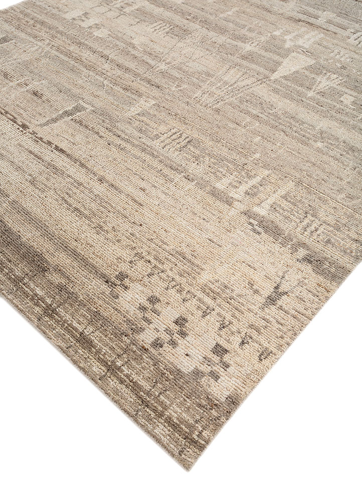 manifest beige and brown wool hand knotted Rug - FloorShot