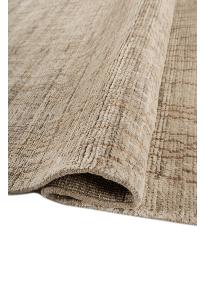manifest beige and brown afghan wool hand knotted Rug - FloorShot
