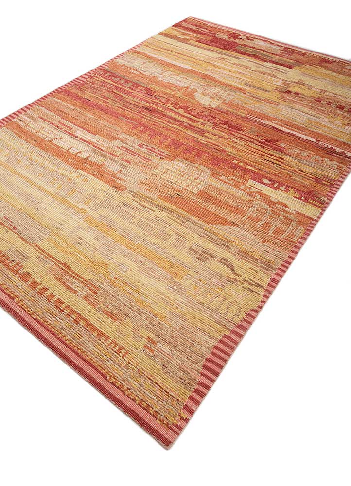 blythe gold afghan wool hand knotted Rug - FloorShot
