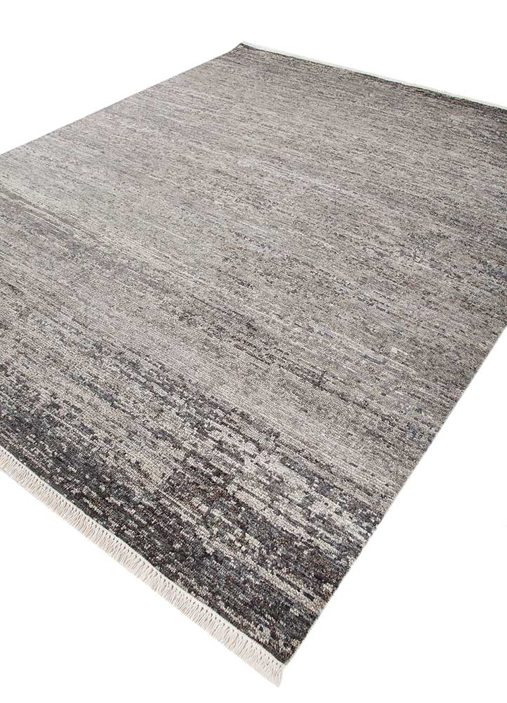 manifest grey and black afghan wool hand knotted Rug - FloorShot