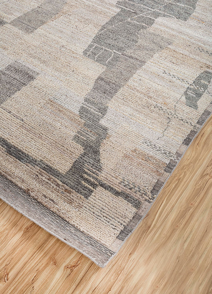 blythe ivory afghan wool hand knotted Rug - FloorShot