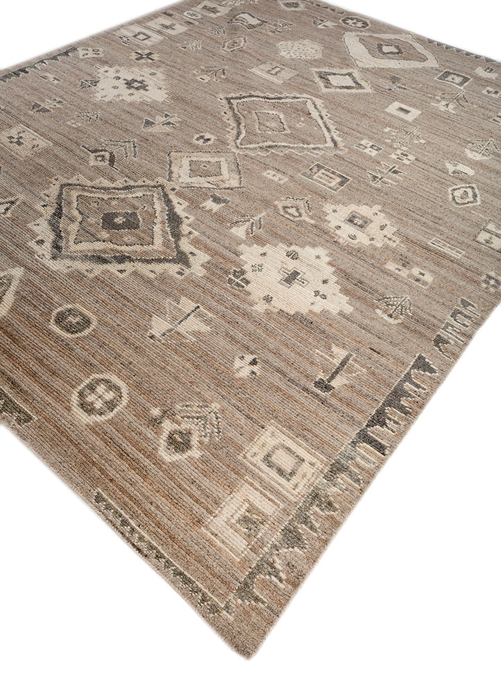 manifest ivory afghan wool hand knotted Rug - FloorShot