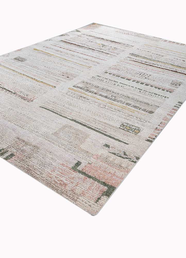 manifest ivory afghan wool hand knotted Rug - FloorShot