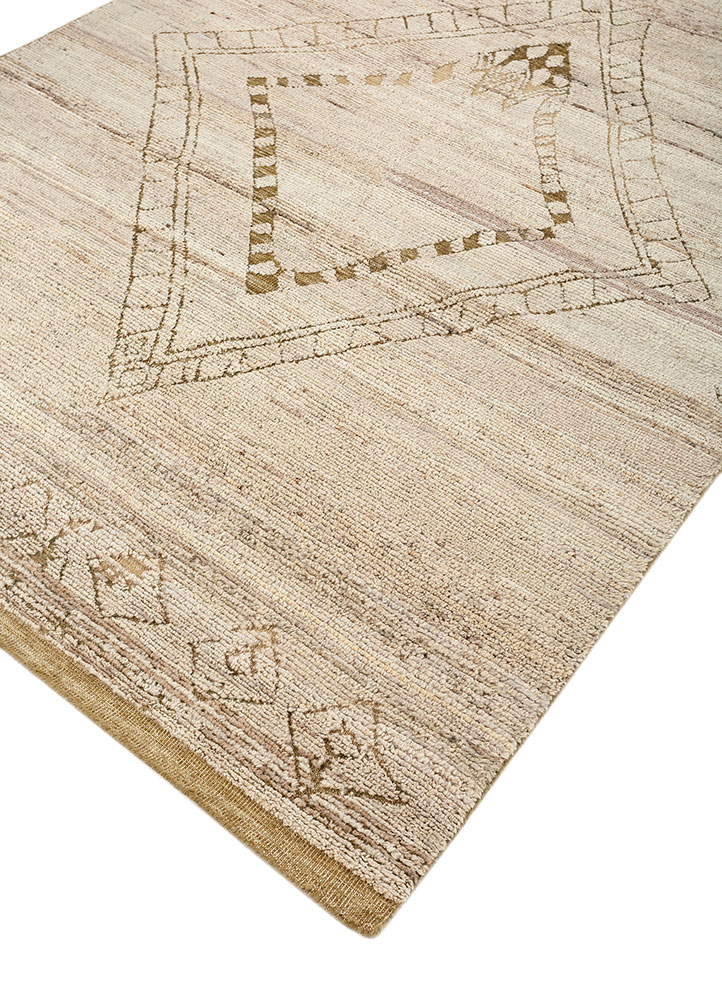 manifest beige and brown afghan wool hand knotted Rug - FloorShot
