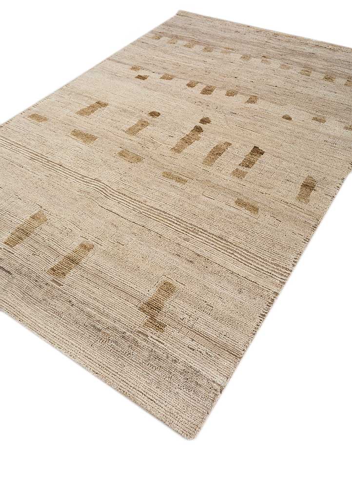 manifest beige and brown afghan wool hand knotted Rug - FloorShot