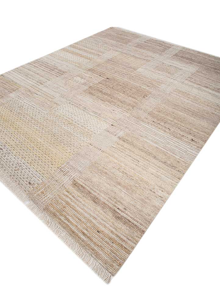 manifest beige and brown afghan wool hand knotted Rug - FloorShot