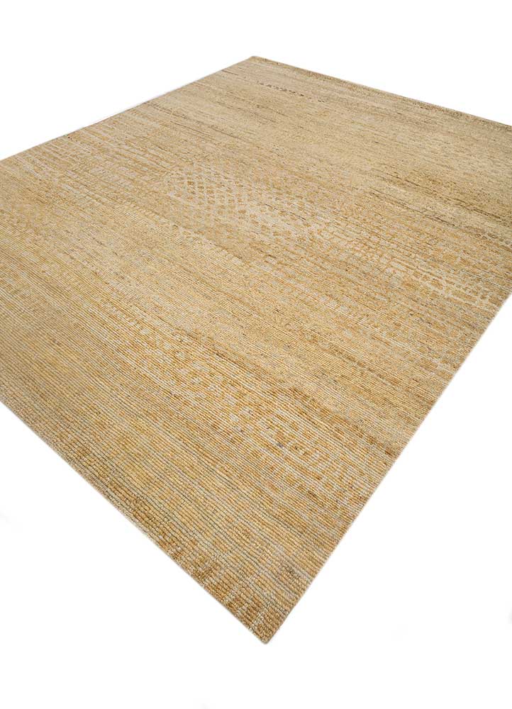 manifest gold afghan wool hand knotted Rug - FloorShot
