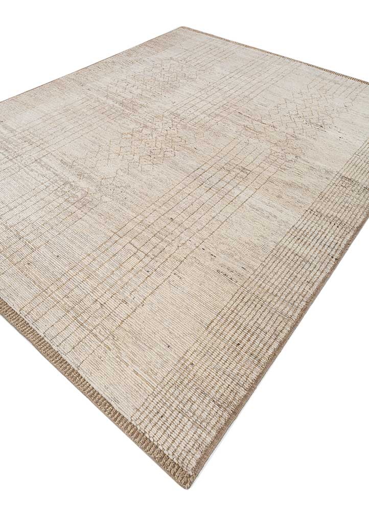 manifest gold afghan wool hand knotted Rug - FloorShot